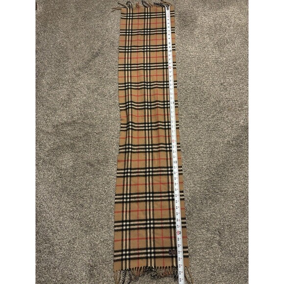 BURBERRYS OF LONDON 60% CASHMERE 40% LAMBSWOOL NOVA CHECK SCARF 53" x 11.5” - Picture 3 of 6